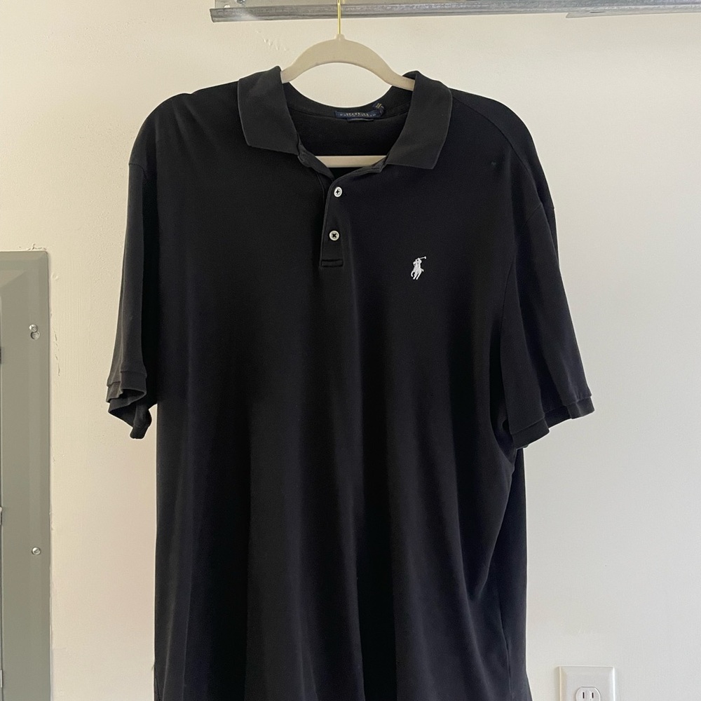 Polo by Ralph Lauren Black Men’s Short-Sleeve Polo with Pony Logo